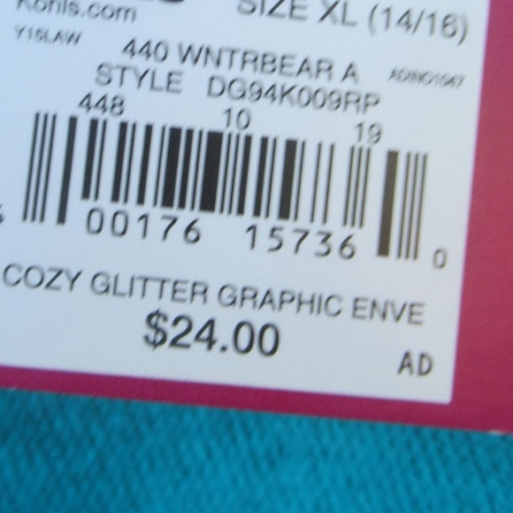 3/$12 SO polar bear cozy glitter graphic top w sequin XL 14 / 16 - Picture 15 of 17